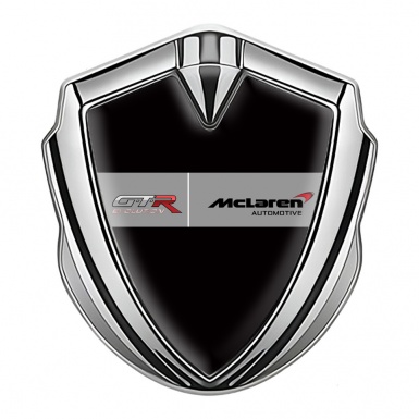 Mclaren GTR Silicon Emblem Badge Silver Black Base Evolution Design