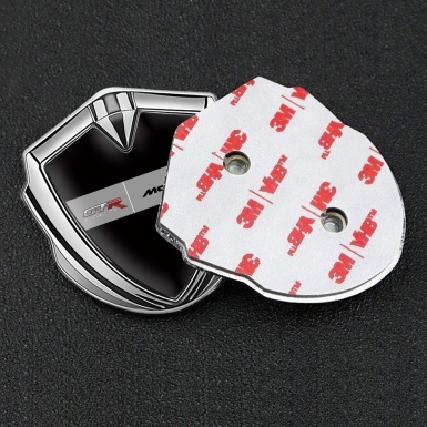 Mclaren GTR Silicon Emblem Badge Silver Black Base Evolution Design