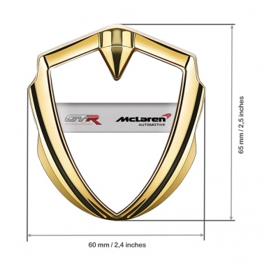 Mclaren GTR Emblem Car Badge Gold White Base Evolution Design
