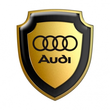 Audi Silicone Shield Sticker Gold Effect Black Logo