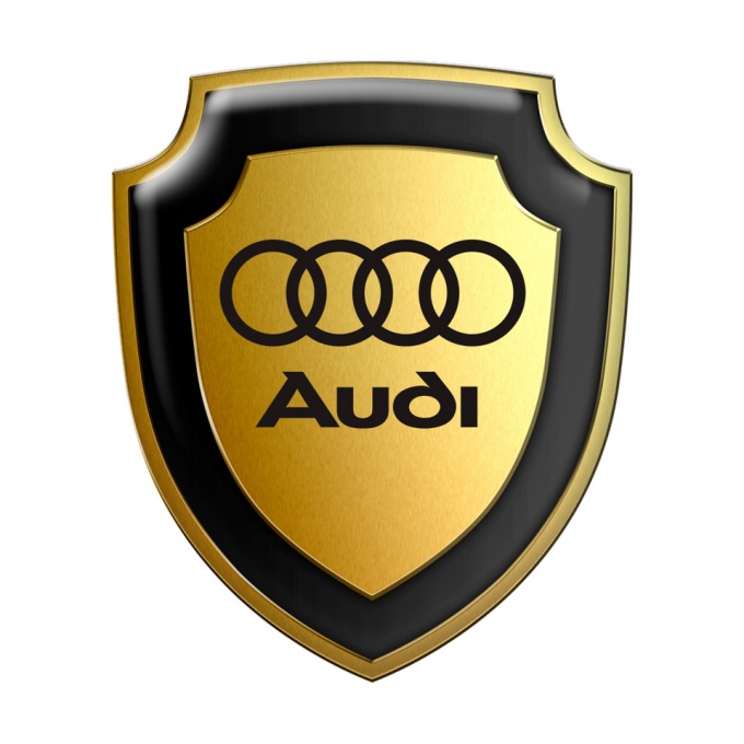 Audi Silicone Shield Sticker Gold Effect Black Logo