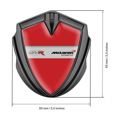 Mclaren GTR Emblem Silicon Badge Graphite Red Fill Evolution Edition