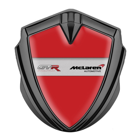 Mclaren GTR Emblem Silicon Badge Graphite Red Fill Evolution Edition