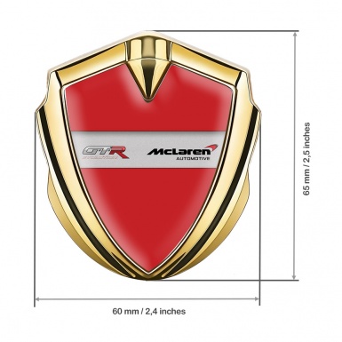 Mclaren GTR Emblem Silicon Badge Gold Red Fill Evolution Edition