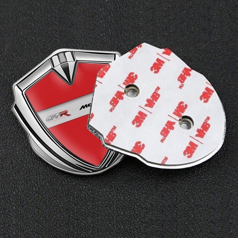Mclaren GTR Emblem Silicon Badge Silver Red Fill Evolution Edition