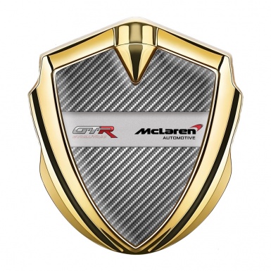 Mclaren GTR Badge Self Adhesive Gold Light Carbon Evolution Edition