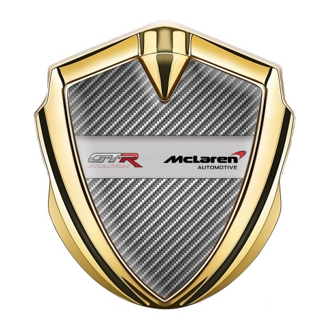 Mclaren GTR Badge Self Adhesive Gold Light Carbon Evolution Edition