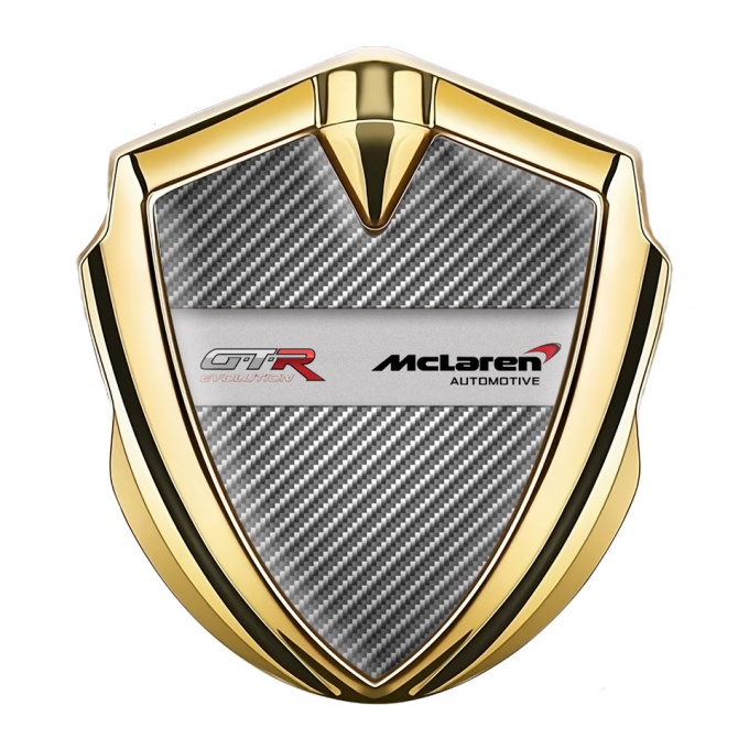 Mclaren GTR Badge Self Adhesive Gold Light Carbon Evolution Edition