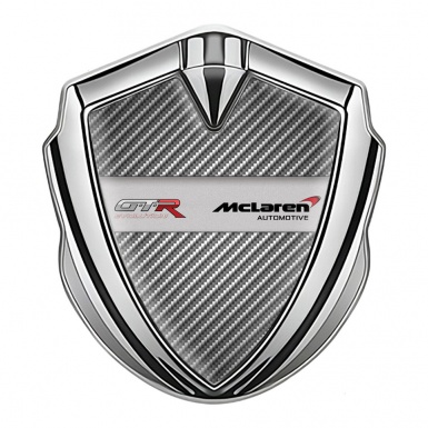 Mclaren GTR Badge Self Adhesive Silver Light Carbon Evolution Edition