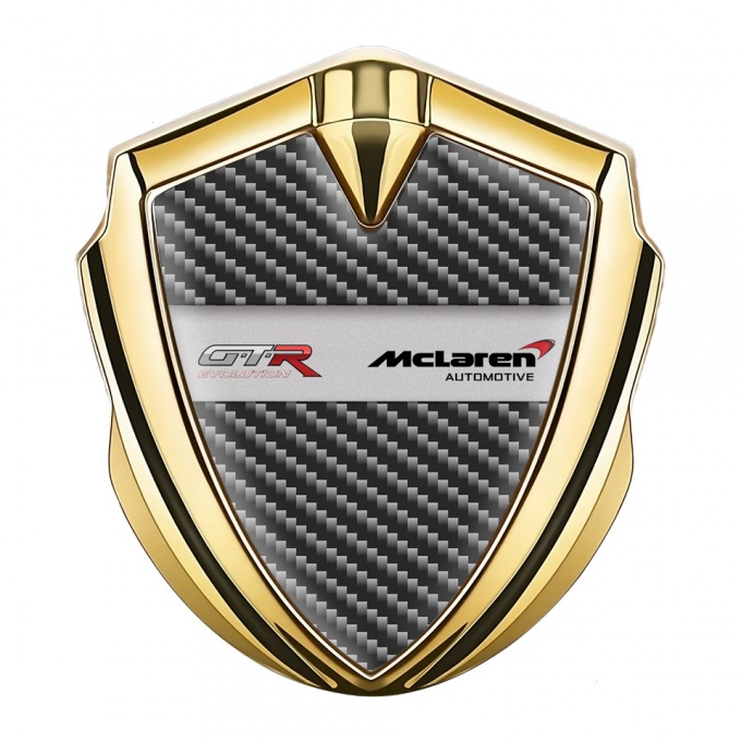 Mclaren GTR Emblem Trunk Badge Gold Dark Carbon Evolution Design
