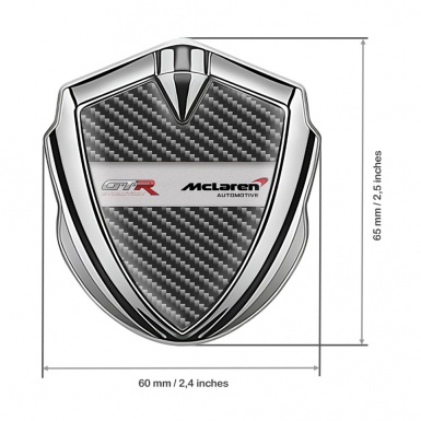Mclaren GTR Emblem Trunk Badge Silver Dark Carbon Evolution Design