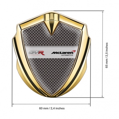 Mclaren GTR Emblem Self Adhesive Gold Grey Carbon Evolution Design