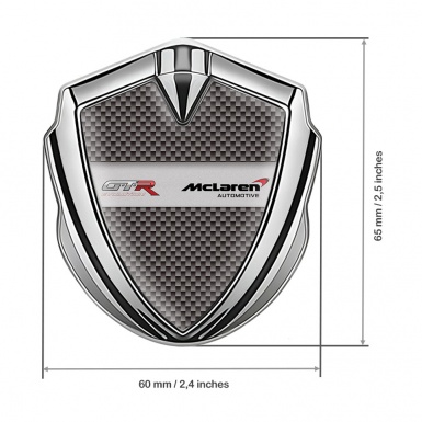 Mclaren GTR Emblem Self Adhesive Silver Grey Carbon Evolution Design