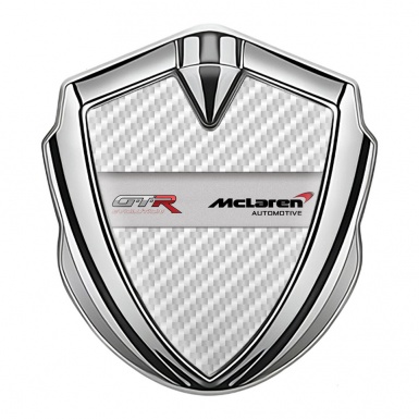 Mclaren GTR Domed Emblem Silver White Carbon Evolution Edition