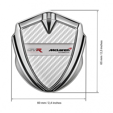 Mclaren GTR Domed Emblem Silver White Carbon Evolution Edition