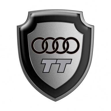Audi TT Silicone Sticker Metal Effect Grey Logo