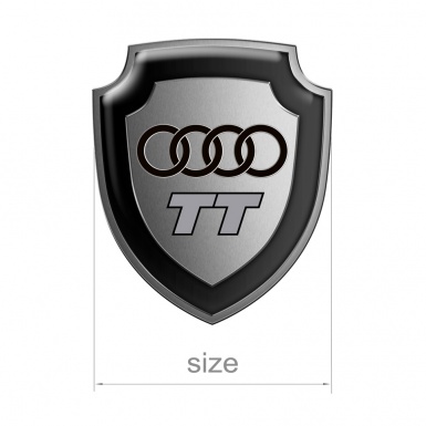 Audi TT Silicone Sticker Metal Effect Grey Logo