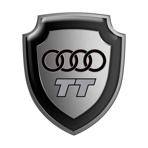 Audi TT Silicone Sticker Metal Effect Grey Logo