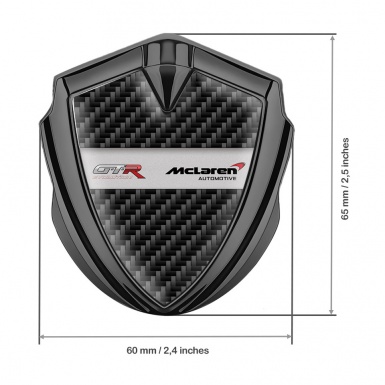 Mclaren GTR Emblem Metal Badge Graphite Black Carbon Evolution Edition