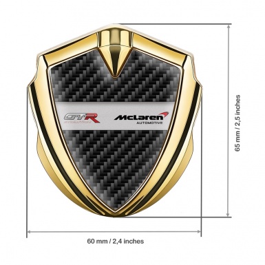 Mclaren GTR Emblem Metal Badge Gold Black Carbon Evolution Edition