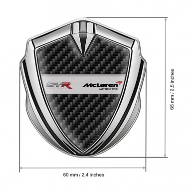 Mclaren GTR Emblem Metal Badge Silver Black Carbon Evolution Edition