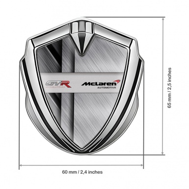 Mclaren GTR 3d Emblem Badge Silver Brushed Aluminum Evolution Style