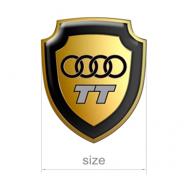Audi TT Silicone Sticker Gold Effect Grey Logo