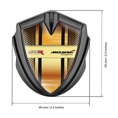 Mclaren GTR Emblem Car Badge Graphite Orange Frame Evolution Edition