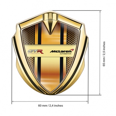 Mclaren GTR Emblem Car Badge Gold Orange Frame Evolution Edition