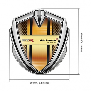 Mclaren GTR Emblem Car Badge Silver Orange Frame Evolution Edition