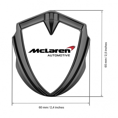 Mclaren Emblem Silicon Badge Graphite White Background Classic Logo