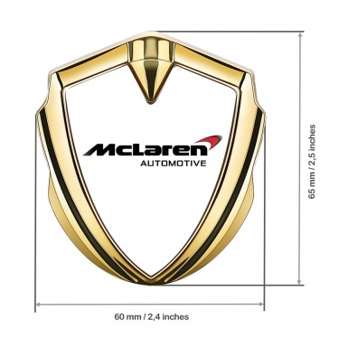 Mclaren Emblem Silicon Badge Gold White Background Classic Logo