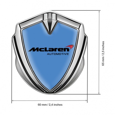 Mclaren Badge Self Adhesive Silver Glacial Blue Print Classic Logo