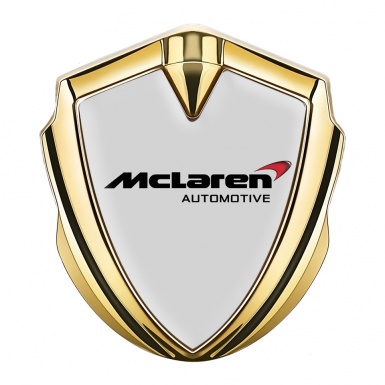 Mclaren Emblem Fender Badge Gold Grey Print Classic Logo Design
