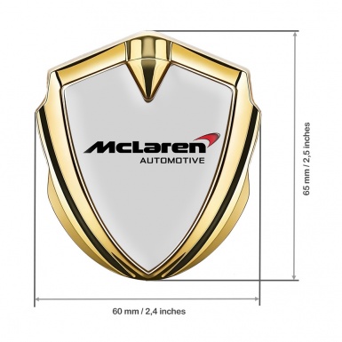 Mclaren Emblem Fender Badge Gold Grey Print Classic Logo Design