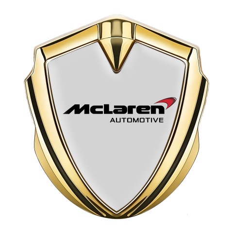 Mclaren Emblem Fender Badge Gold Grey Print Classic Logo Design