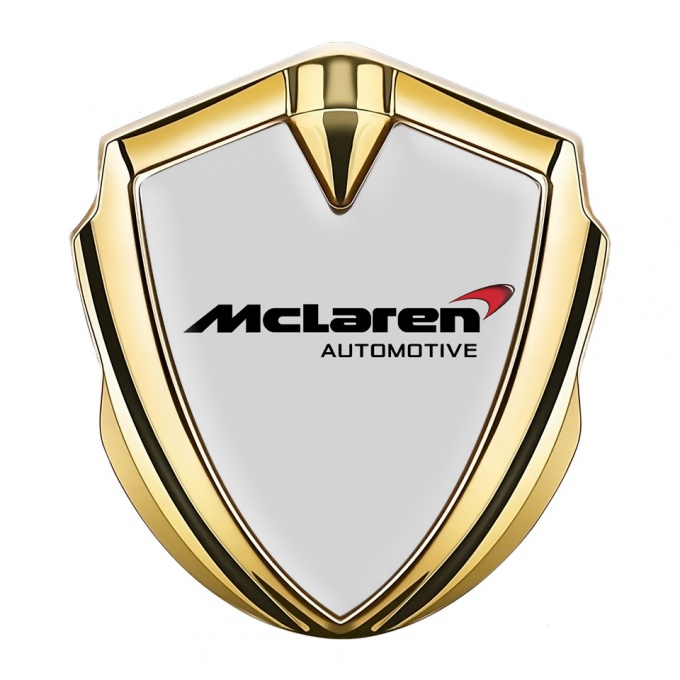 Mclaren Emblem Fender Badge Gold Grey Print Classic Logo Design