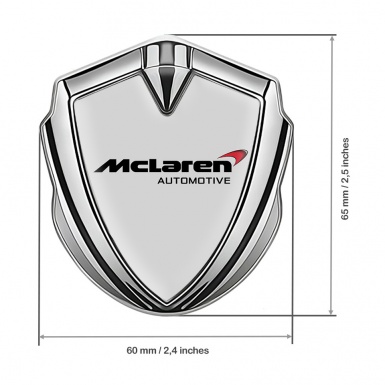 Mclaren Emblem Fender Badge Silver Grey Print Classic Logo Design