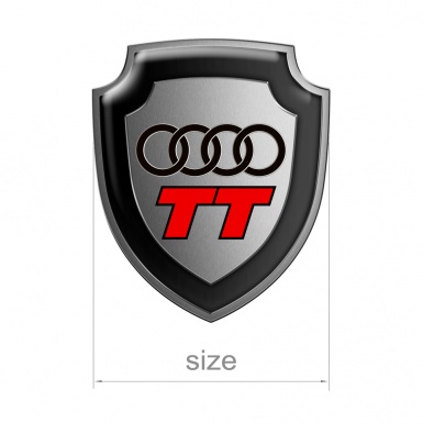 Audi TT Silicone Sticker Metal Effect Red Logo