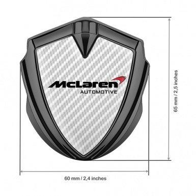 Mclaren Metal Emblem Self Adhesive Graphite White Carbon Classic Logo