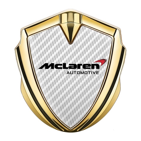 Mclaren Metal Emblem Self Adhesive Gold White Carbon Classic Logo