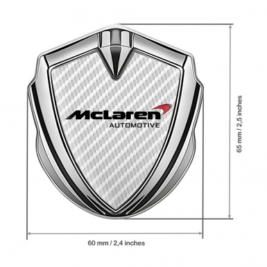 Mclaren Metal Emblem Self Adhesive Silver White Carbon Classic Logo