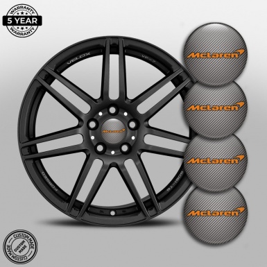 Mclaren Silicone Stickers for Wheel Caps Carbon Orange Style
