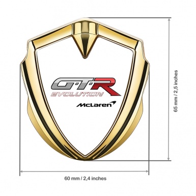 Mclaren GTR Emblem Trunk Badge Gold White Base Evolution Design