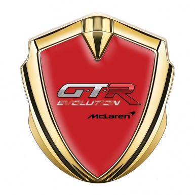 Mclaren GTR Emblem Self Adhesive Gold Crimson Base Evolution Design