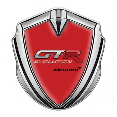 Mclaren GTR Emblem Self Adhesive Silver Crimson Base Evolution Design