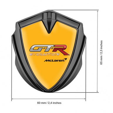 Mclaren GTR Metal Emblem Badge Graphite Orange Base Evolution Design