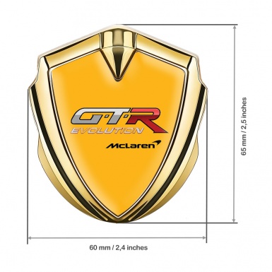 Mclaren GTR Metal Emblem Badge Gold Orange Base Evolution Design