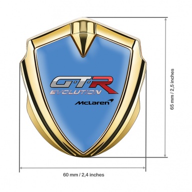 Mclaren GTR Metal Emblem Badge Gold Blue Print Evolution Edition
