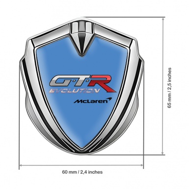 Mclaren GTR Metal Emblem Badge Silver Blue Print Evolution Edition